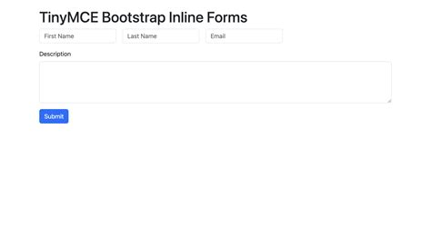 Bootstrap Inline Forms Step By Step Instructions TinyMCE