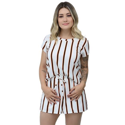 Conjunto Feminino Blusa e Shorts Estampado Laço Suas Compras Shop