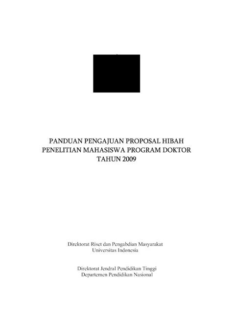 Pdf Panduan Pengajuan Proposal Hibah Penelitian Mahasiswa Program