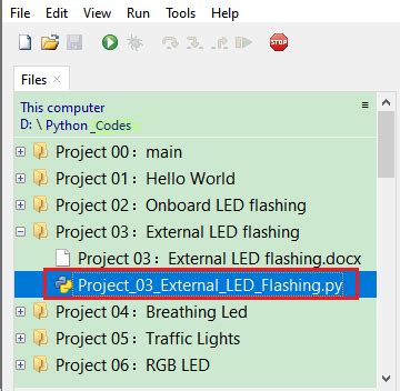 Project External Led Flashing Raspberry Pi Pico Learning Kit