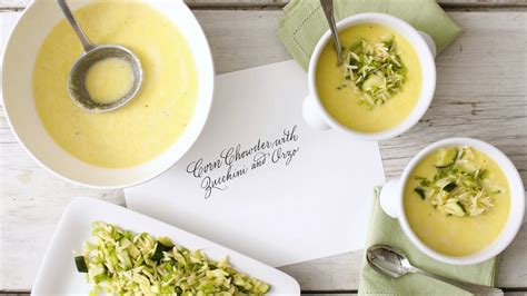 Corn Chowder With Orzo And Zucchini Martha Stewart Youtube