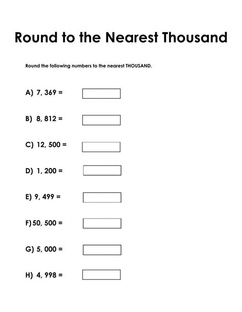 Rounding To The Nearest Thousand Worksheets Worksheetscity