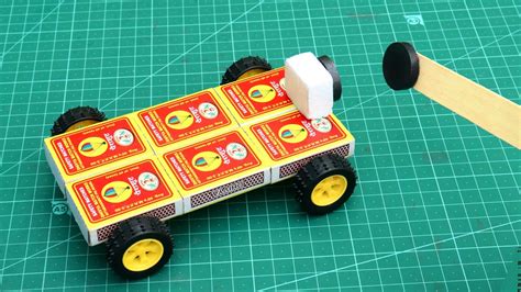 How To Make A Magnet Powered Matchbox Toy Car Diy Magnetic Car