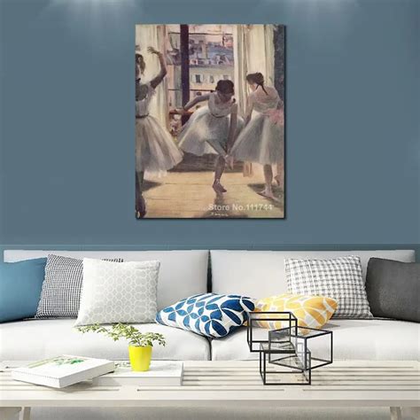 Modern Art Three Dancers In An Exercise Hall Edgar Degas Painting Hand