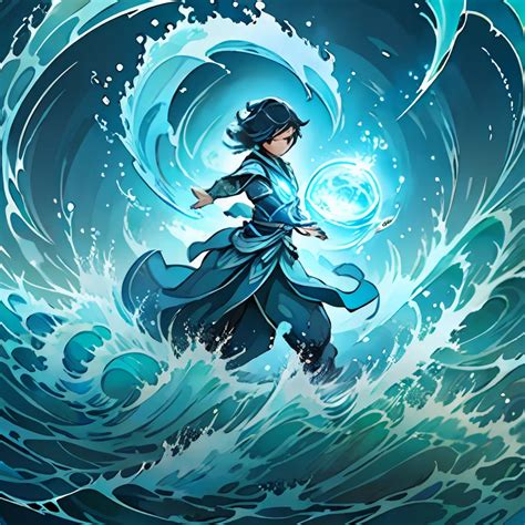 A Pregirl，background Waves，water Sphere，striking Visual Effects，the