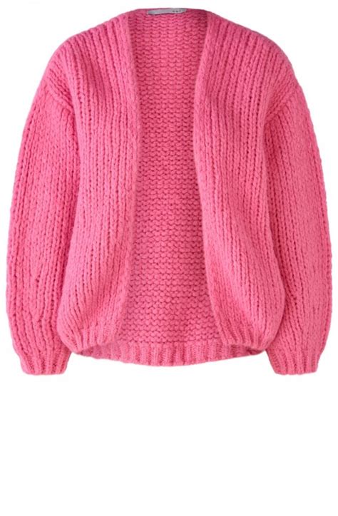 Oui Azalea Pink Open Knit Cardigan Cardigans From Shirt Sleeves Uk