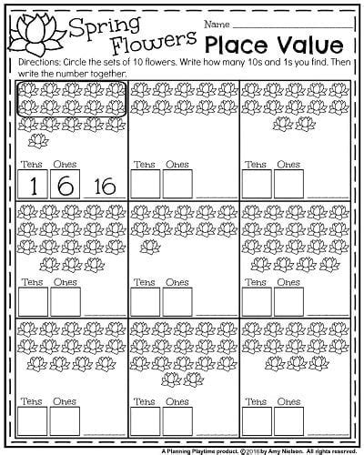 Kindergarten Worksheets For May Planning Playtime Spring Math Worksheets Kindergarten