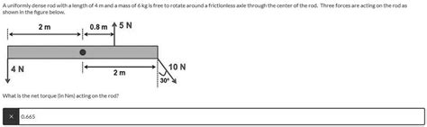 Solved A Uniformly Dense Rod With Length Of Mand Mass Of Kg Is Free