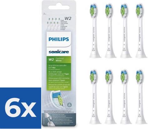 Philips Sonicare W2 Optimal White HX6068 12 Opzetborstels 8 Stuks