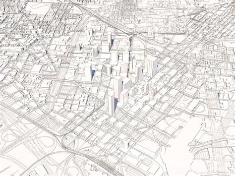 Dallas Texas Usa 25x25km 3d City Map 3d Model 149 Max Fbx Obj
