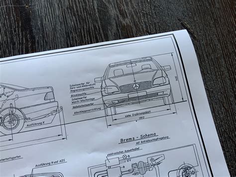 Mercedes Sec W Coup Construction Drawing Art Work Blueprint