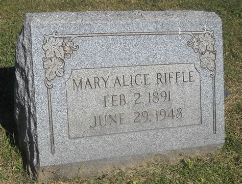 Mary Alice Franks Riffle Find A Grave Memorial