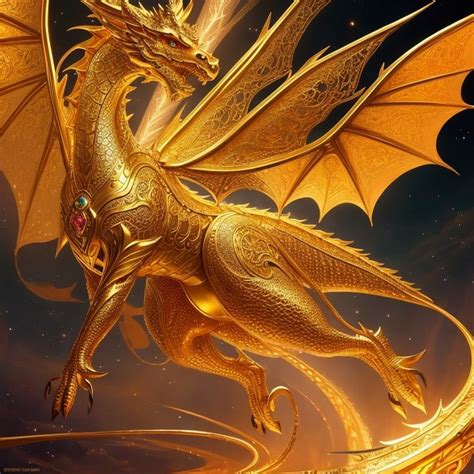 a fantastic golden dragon in 2023 | Golden dragon tattoo, Dragon artwork, Dragon illustration