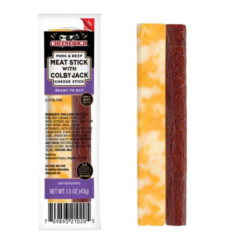 Pork & Beef Stick with Colby Jack Cheese – Cheesewich