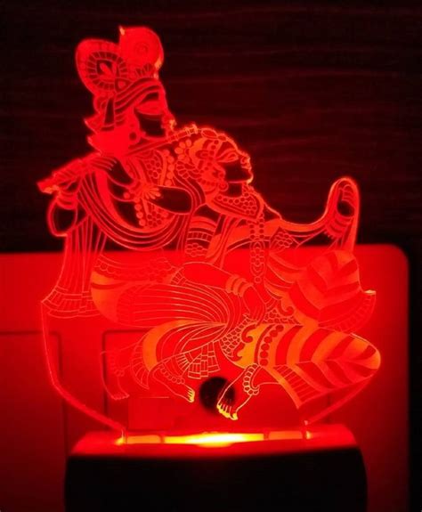 Vagalleryking Modern Contemporary Radha Krishana 3d Illusion Acrylic Led Night Lamp For