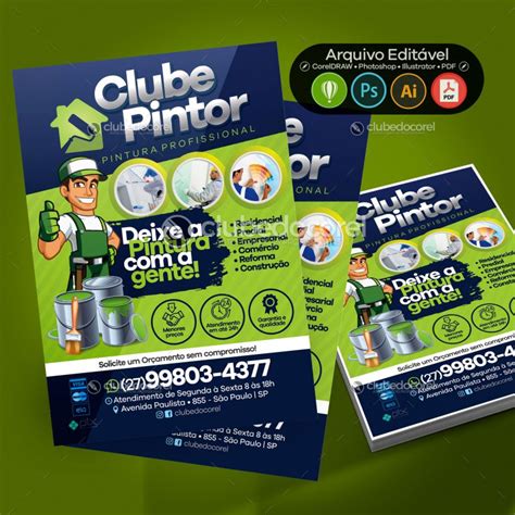 Panfleto Flyer Banner Post Arte Pintor Cdr Psd Ai Pdf