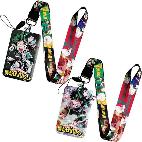 Lanière My Hero Academia 2PCS Lanière avec Porte Badges Cartoon