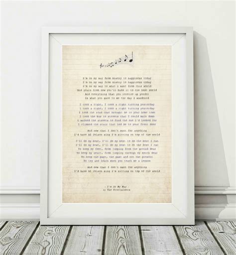 The Proclaimers I'm on My Way PRINTABLE Song Lyric Art - Etsy