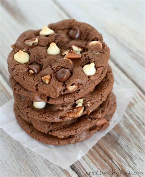 Triple Chocolate Chocolate Chip Cookies