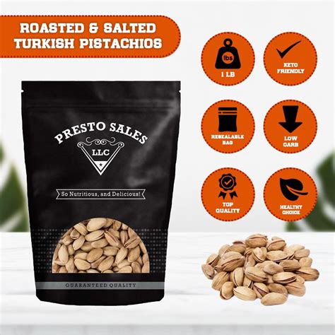 Presto Sales Pistachios In Shell Antep Turco De 16 Onzas Asado De