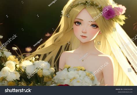 Anime Girl Wedding Dress Stock Illustration 2206156399 | Shutterstock