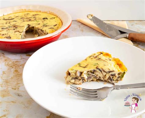 Crustless Mushroom Quiche - Veena Azmanov