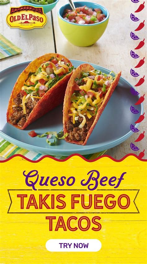 Queso Beef Takis Fuego Tacos Old El Paso Recipe Tacos Queso