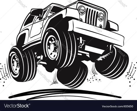 Cartoon Jeep Royalty Free Vector Image Vectorstock