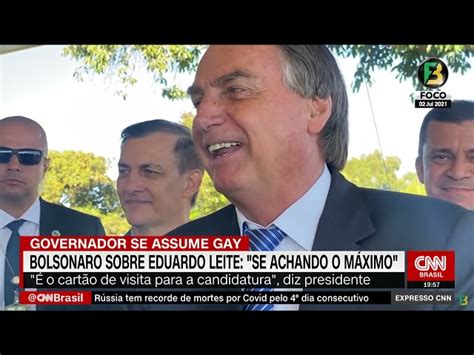 Leite tem cartão de visita para candidatura ao se assumir gay diz Bolsonaro CNN Brasil