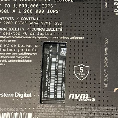 WD WD BLACK SN850X 4TB Internal NVMe SSD WDBB9G0040BNC WRSN SEALED