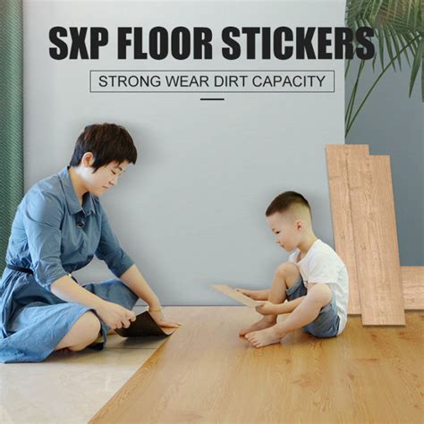 10 Pcs 2mm Thick Floor Stickers New Sxp Materials 91x15cm Wooden Design