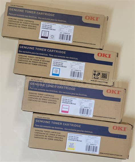 Genuine Oki C6100 C6150 MC560 C5550MFP Toner 43865717 43865718 43865719