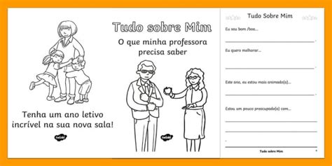 Caderno Tudo Sobre Mim Informações para professores