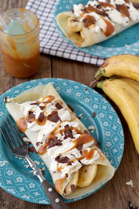 Banana Crepes With Choco Caramel Sauce Foxy Folksy