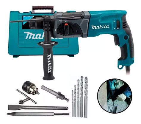 Rotomartillo electroneumático Makita Profissional HR2470 azul con 780W