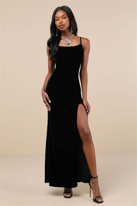 Black Velvet Dress Velvet Maxi Dress Sleeveless Maxi Dress Lulus