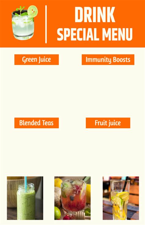Free Customizable Blank Menu Templates
