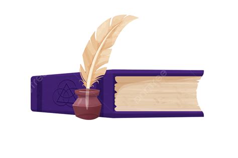 Magia Mística Libro Dibujos Animados Brujería Png Interfaz Tintero Usuario Png Y Vector Para