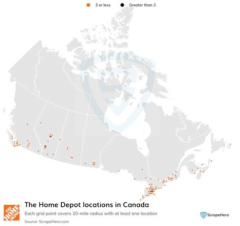 List of all The Home Depot store locations in Canada - ScrapeHero Data