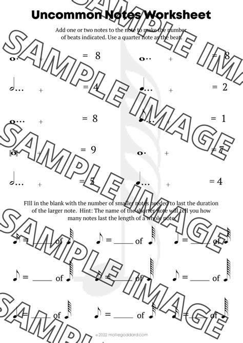 Uncommon Notes Worksheet Mollie Goddard