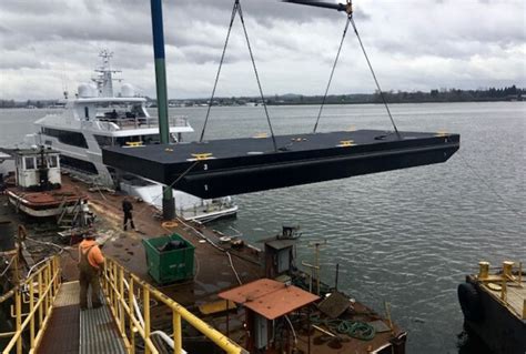 Jt Marine Launching The Final Port Of Portland Barge Jt Marine Inc