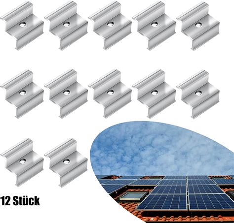 12 Stück Photovoltaik Solar Aluminium PV Solarpanelen Endklemme