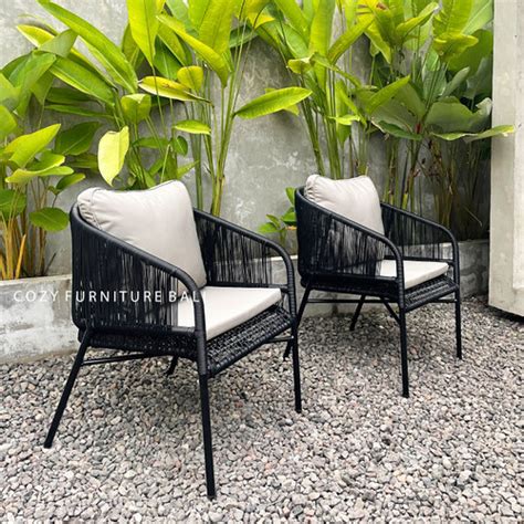 Jual KURSI SANTAI ROTAN SINTETIS OUTDOOR RATTAN DINING ARM CHAIR TYPE