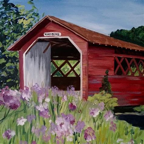 Covered Bridge Painting at PaintingValley.com | Explore collection of ...