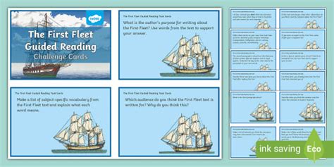 First Fleet Guided Reading Challenge Cards Teacher Made