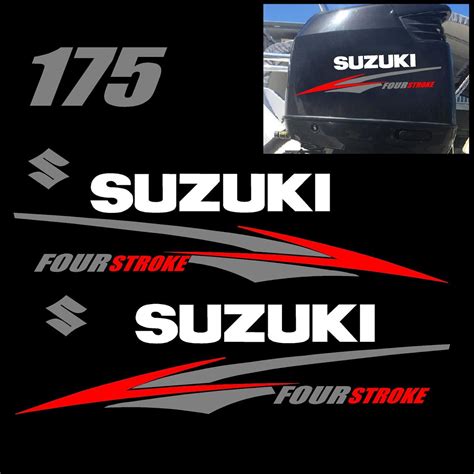 Suzuki 175 Hp Fourstroke Outboard Decal Kit Replacement Decals Etsy