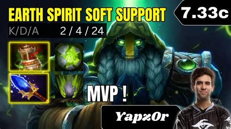 PATCH 7 33c YapzOr Earth Spirit Soft Support Gameplay Dota 2 Full