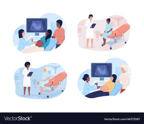 Prenatal Care 2d Isolated Set Royalty Free Vector Image