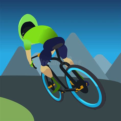 Professional Cyclist Involved In A Bike Race Polygonal Low Poly Stock