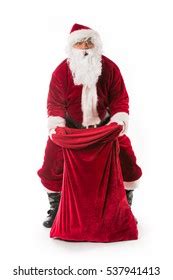 Real Santa Claus Carrying Big Bag Stock Photo Edit Now